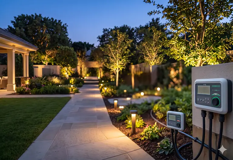 Garden lighting and irrigation systems in Dubai