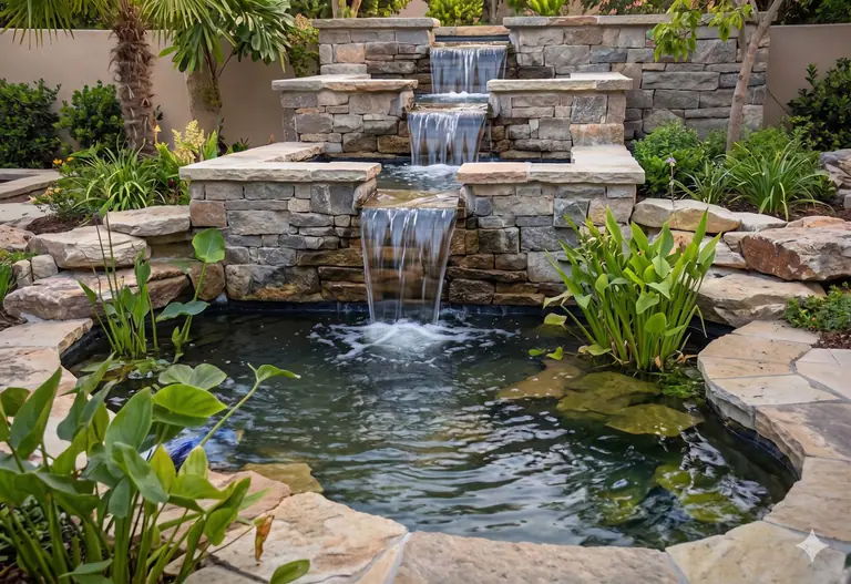 Water features and ponds for villa landscapes